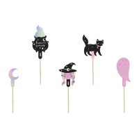 Picks para cupcake de Halloween de 14 cm - PartyDeco - 6 unidades