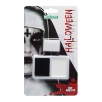 Set de maquillaje de Halloween negro y blanco con esponja