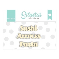 Chipboard de Arroces, Sushi y Pastas - Artis decor - 3 unidades