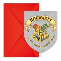 Invitaciones de Harry Potter Hogwarts Houses 9.5x14.5 cm - 6 unidades