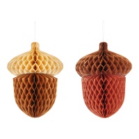 Colgantes de bellotas otoñales de 27 cm - 2 unidades