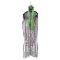 Colgante de bruja cadáver con pelo verde 1,20 m