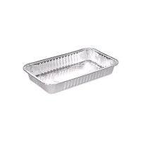 Envase de aluminio desechable rectangular de 24,2 x 14,2 x 3,2 cm - 3 unidades