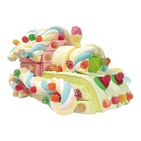 Tarta de chuches de nubes tren multicolor de 690 gr
