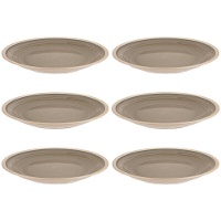 Plato de 26,5 cm gres con borde blanco llano - 6 unidades