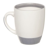 Taza de 360 ml gris con franja blanca