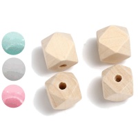 Cuentas de madera hexagonal de 2 cm - 4 unidades