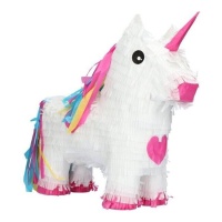Piñata 3D de unicornio de colores y rosa de 35 cm