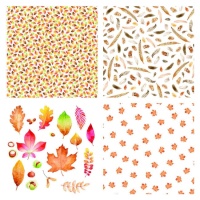 Set de papeles de calco diseños de hojas y plumas - Artemio - 4 hojas