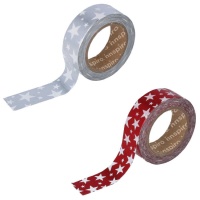 Washi tape de estrellas metalizadas de 10 m - 1 unidad