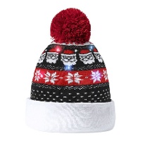 Gorro navideño con luz y pompón