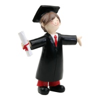 Figura para tarta de graduación con diploma de niño de 16,5 cm