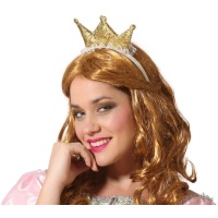 Diadema princesa con corona dorada