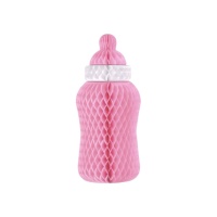 Colgante nido con forma de biberón rosa de 30 cm