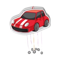 Piñata en forma de coche rojo