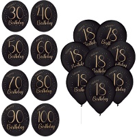 Globos de látex de Elegant Gold de números - 8 unidades