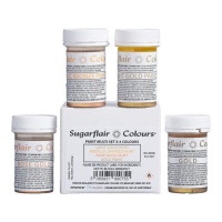 Set de colorante en pasta concentrado metálico - Sugarflair - 4 unidades