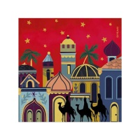 Servilleta de Reyes Magos en camello de 16,5 x 16,5 cm - 30 Unidades