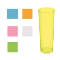 Vasos de 300 ml de plástico de colores de tubo - 6 unidades