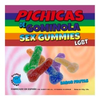 Gominolas con forma de pene de colores LGTB con azúcar - 125 gr