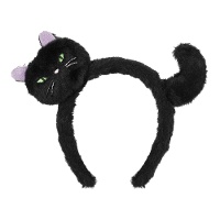 Diadema con gato negro