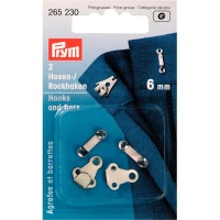 Corchetes para pantalones y faldas de 6 mm plateados - Prym - 2 unidades