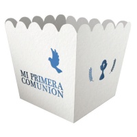 Caja de Mi Primera Comunión con paloma y cáliz azul - 3 unidades