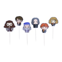 Picks para cupcakes de los buenos personajes de Harry Potter - 6 unidades
