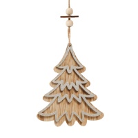 Colgante de árbol de Navidad de madera de 12 cm