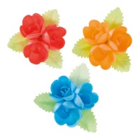 Obleas de flores triples de 6,5 cm - Dekora - 30 unidades