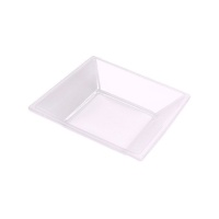Platos cuadrados hondos transparentes de 17 cm - Maxi Products - 4 unidades