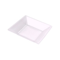 Platos cuadrados hondos transparentes de 17 cm - Maxi Products - 4 unidades