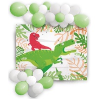 Kit de globos y cartel de Dinosauiros prehistóricos - Eurofiestas