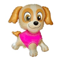 Globo de perrito feliz rosa de 79 x 76 cm