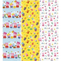 Papel de regalo de Peppa Pig surtido de 2,00 x 0,70 m - 1 unidad