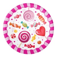 Platos de Sweet Candy de 23 cm - 8 unidades