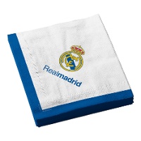 Servilletas de Real Madrid blanco de 16,5 x 16,5 cm - 12 unidades