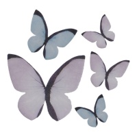 Obleas de mariposas surtidas de 3 a 6 cm - Dekora - 79 unidades