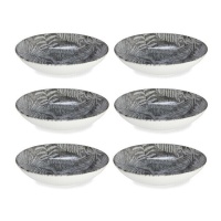 Plato de 21 cm hojas gris hondo - Vessia - 6 unidades