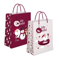 Bolsa regalo de 23 x 18 x 10 cm de Papá Noel surtidas - 1 unidad