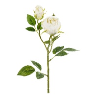 Flor decorativa artificial Rosa Blanca de 55 cm