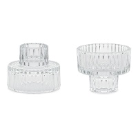 Portavelas de cristal 2 en 1 de 6,5 x 5,5 cm - 4 unidades
