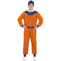 Disfraz de ninja Naruto naranja y azul juvenil
