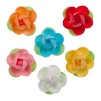 Obleas de flores de colores de 4 cm - Dekora - 80 unidades