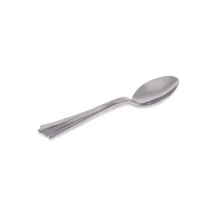 Cucharas metalizadas plateadas de 13,5 cm - Maxi Products - 25 unidades