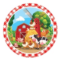 Platos de animales de granja de 23 cm - 8 unidades