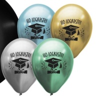 Globos de látex de graduación con mensaje Lo lograste de 35 cm - Globos Payaso - 25 unidades