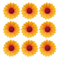 Figuras de azúcar de margaritas amarillas de 6,5 cm - Dekora - 12 unidades