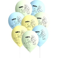 Globos de látex de Pitufos divertidos - 8 unidades