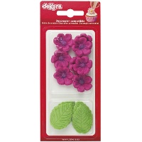 Figuras de azúcar de flores y hojas - Dekora - 13 unidades